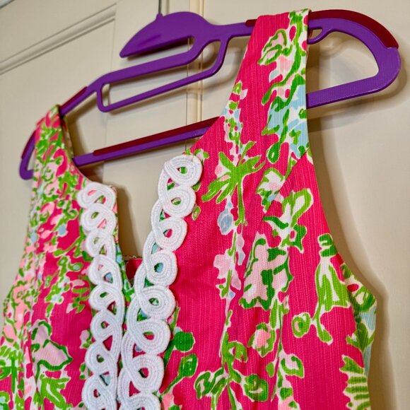 Lilly Pulitzer Womens Cathy Dress Floral Pink Green Southern Charm Size 4 - Picture 6 of 16